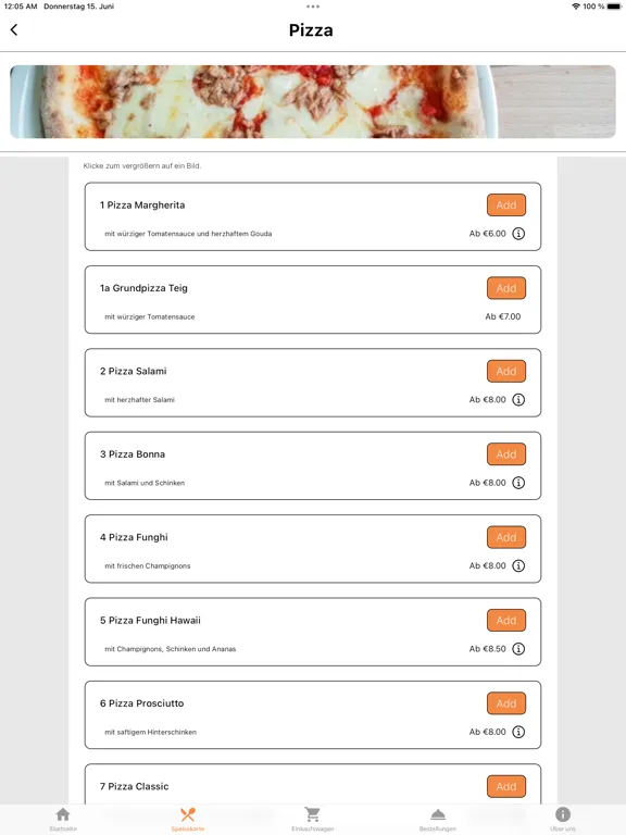 Tangkapan layar Müritz Pizza Rechlin iPad 