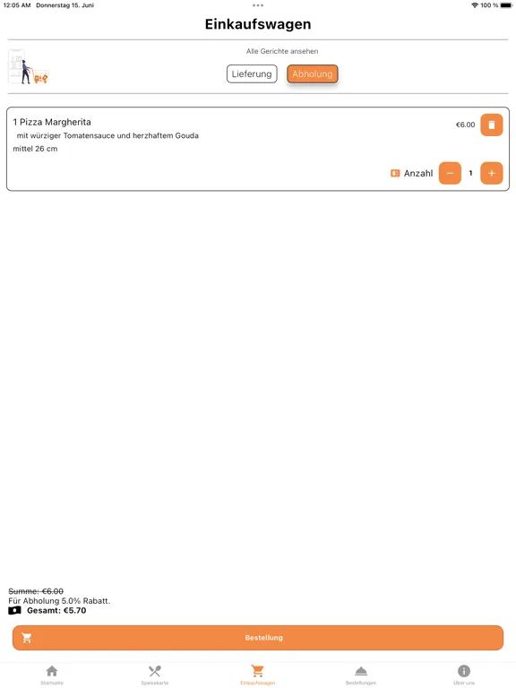 Tangkapan layar Müritz Pizza Rechlin iPad 