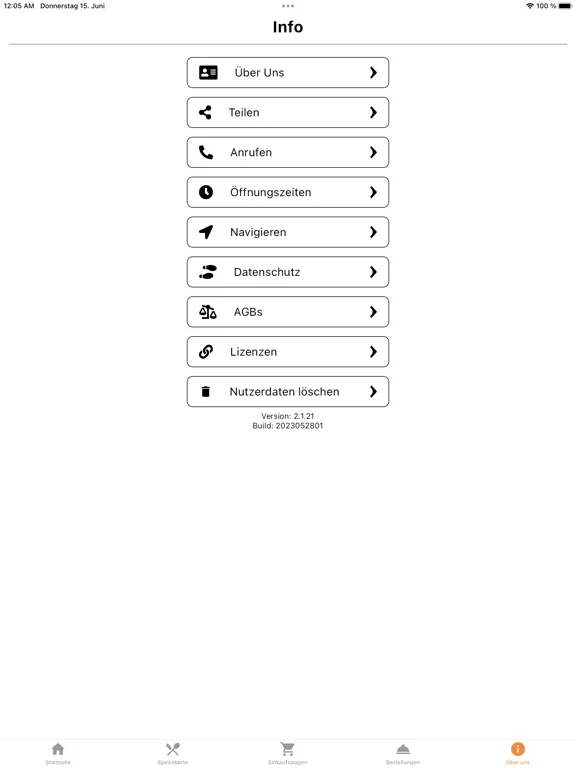 Tangkapan layar Müritz Pizza Rechlin iPad 