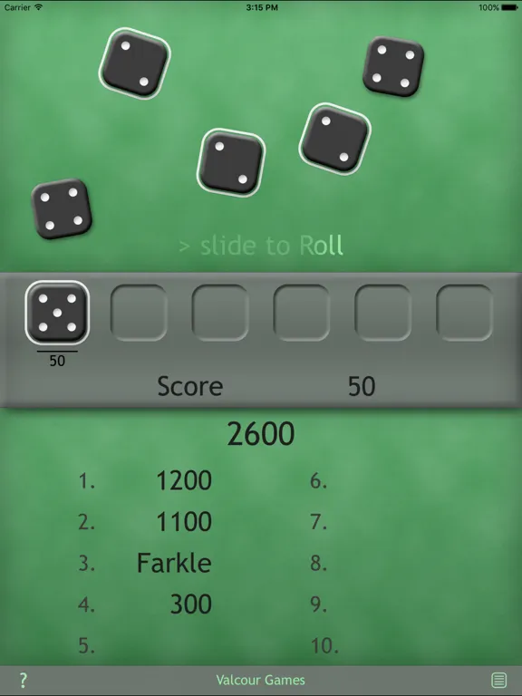 Farkle - slide to Roll iPad  스크린샷