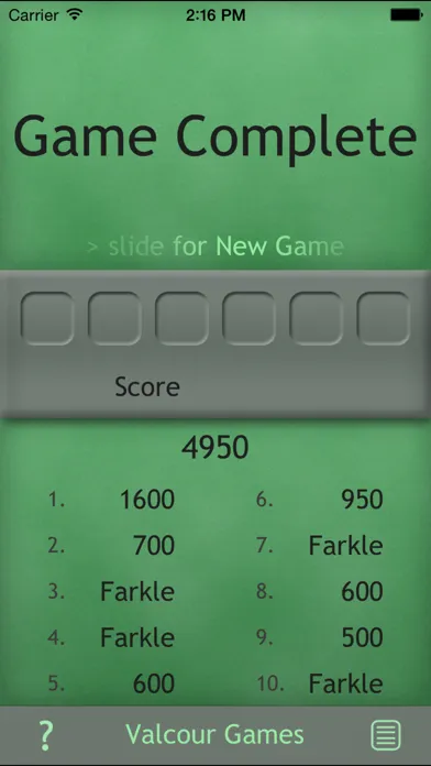 Farkle - slide to Roll 스크린샷