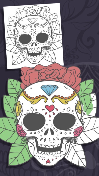 Sugar skulls coloring book スクリーンショット