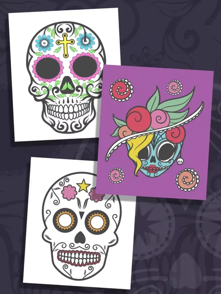 Captures d'écran de Sugar Mexican skull coloring for adults - Pro iPad 