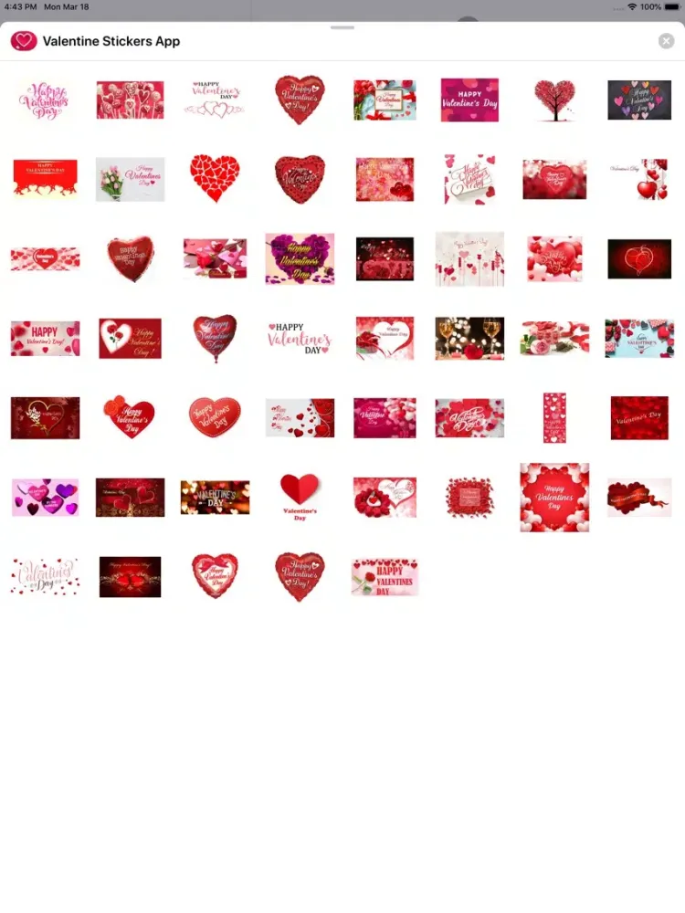 Valentine Stickers - Messages iPad  स्क्रीनशॉट