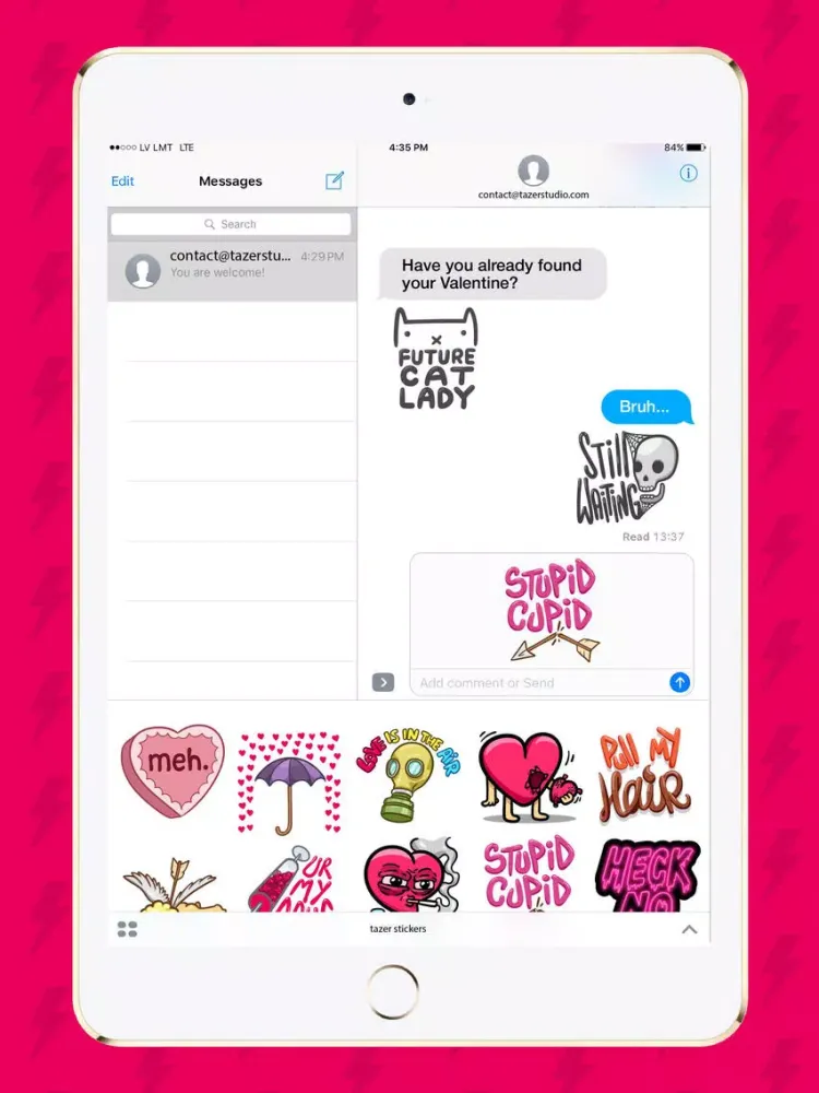 Love Hate Valentine's Sticker iPad  স্ক্রিনশট