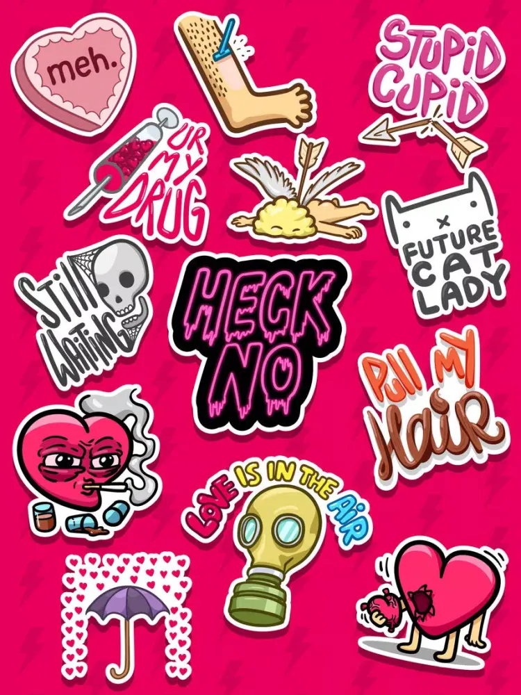 Love Hate Valentine's Sticker iPad  স্ক্রিনশট