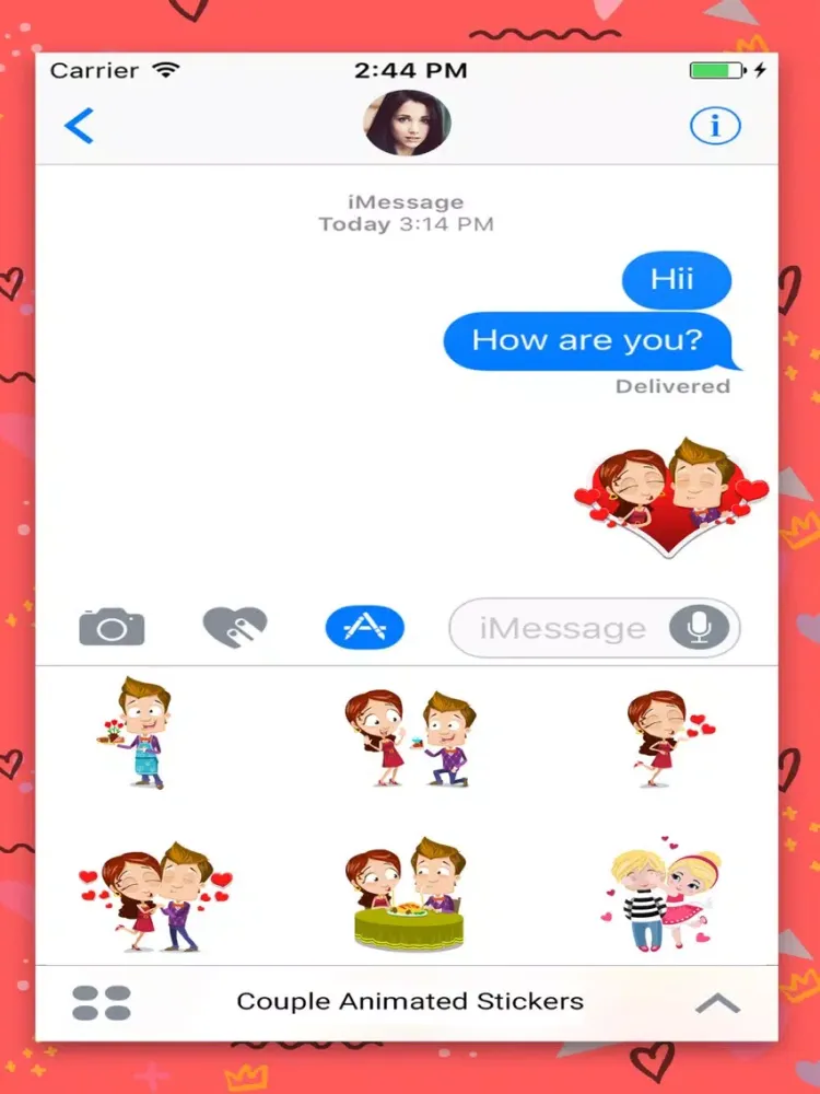 Love Couple Animated Stickers iPad  スクリーンショット