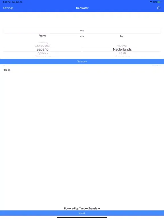 Translatory iPad  Ekran Görüntüleri