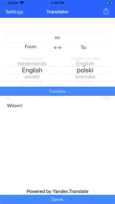 Tangkapan layar Translatory