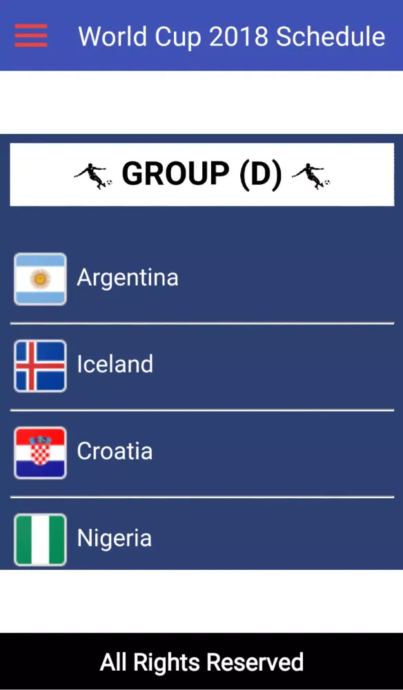 Capturas de pantalla de WC18 Schedule , Points Table &