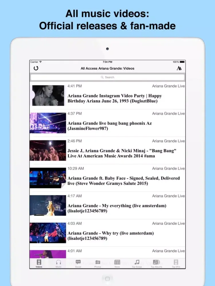 All Access: Ariana Grande Edition - Music, Videos, Social, Photos, News & More! iPad  Screenshots