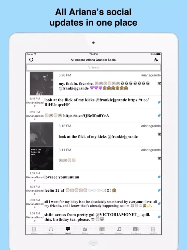 All Access: Ariana Grande Edition - Music, Videos, Social, Photos, News & More! iPad  Screenshots