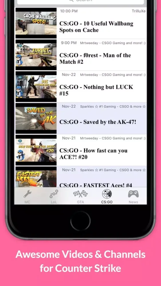 Capturas de pantalla de eSports: Latest LoL, MC, GTA 5 & CS:GO Videos & More!
