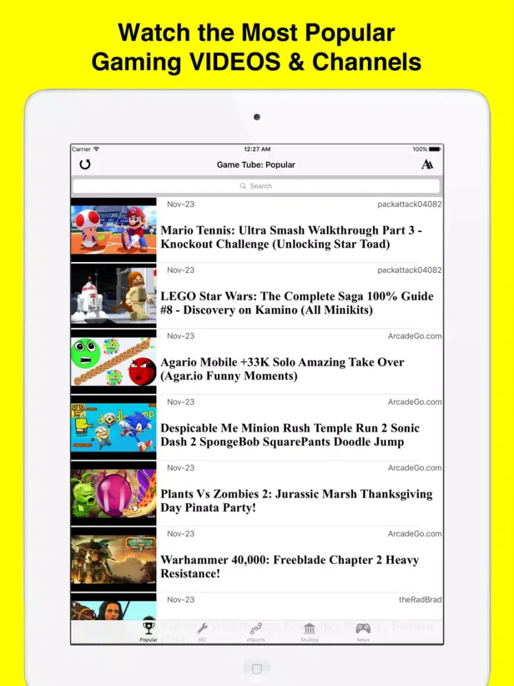 Zrzuty ekranu Game Tube: Latest YouTube Gaming Videos & News! iPad 
