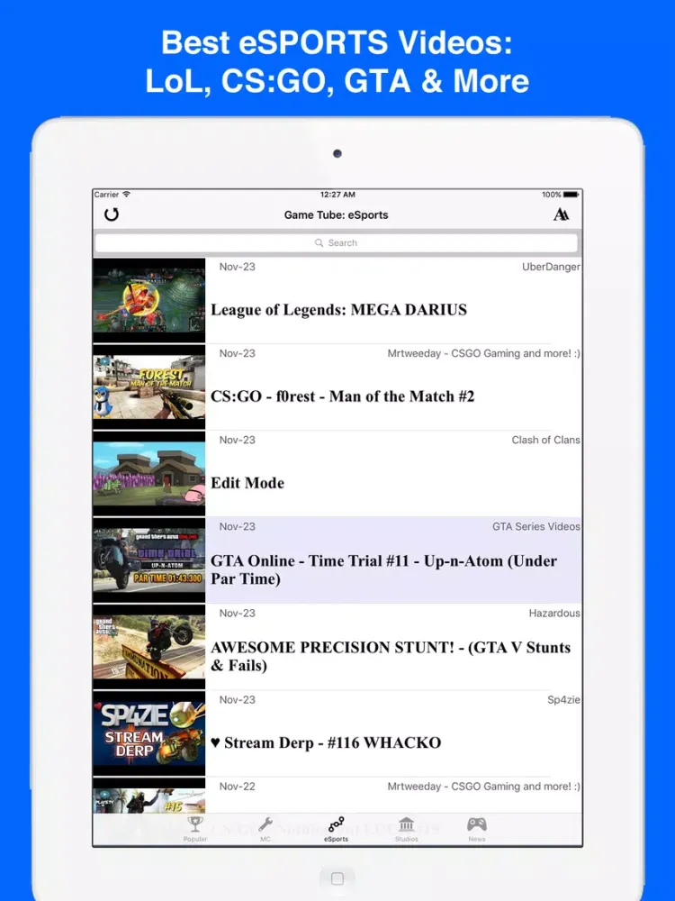Zrzuty ekranu Game Tube: Latest YouTube Gaming Videos & News! iPad 