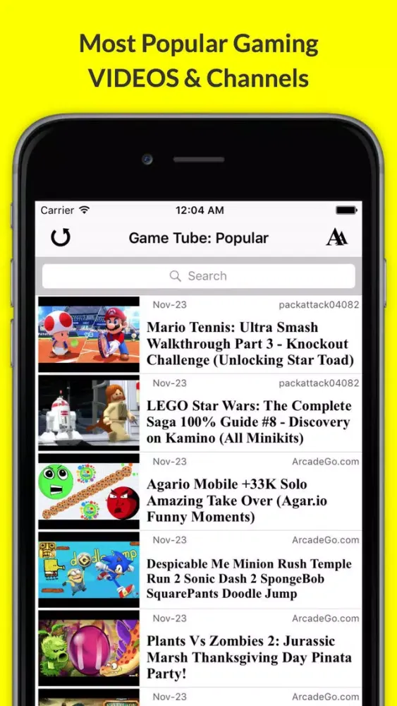 Zrzuty ekranu Game Tube: Latest YouTube Gaming Videos & News!