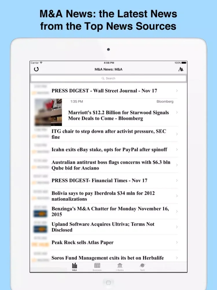 ภาพหน้าจอของ M&A News: Latest Mergers, Acquisitions & Takeovers News iPad 