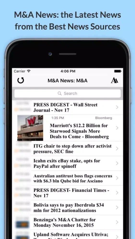 ภาพหน้าจอของ M&A News: Latest Mergers, Acquisitions & Takeovers News