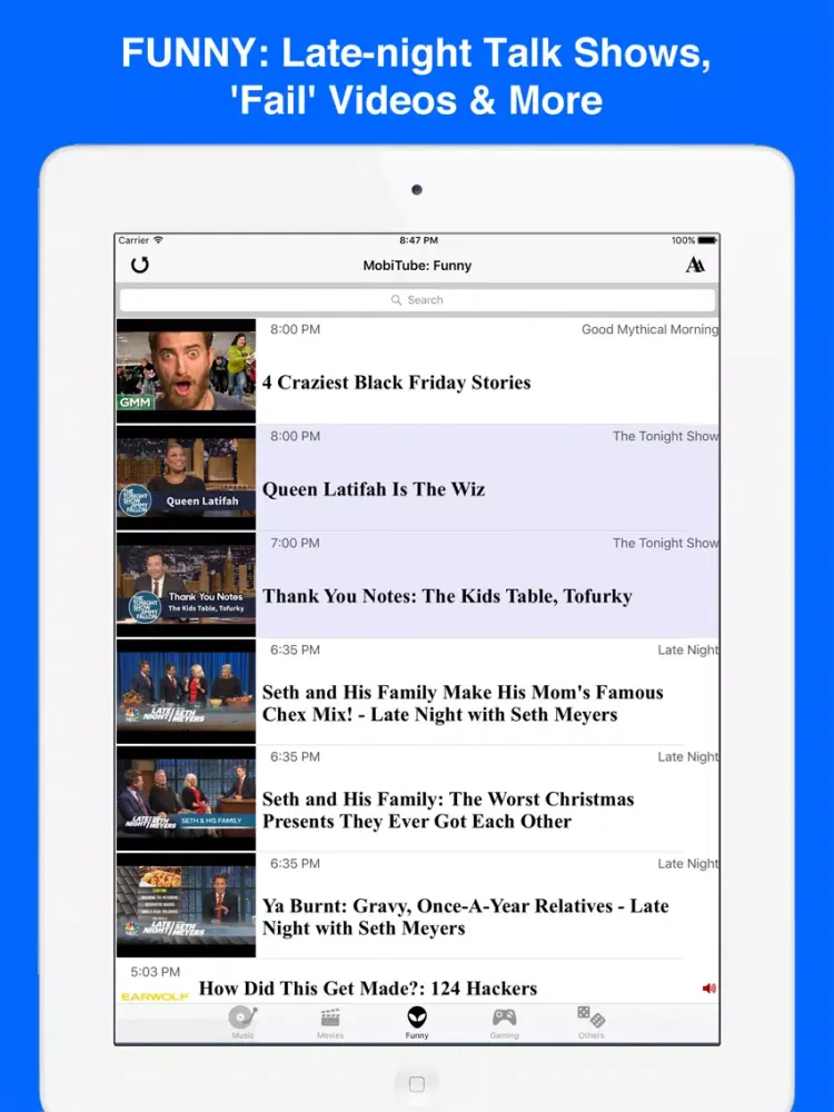 MobiTube: Best Videos on Music, Movies, Games, Funny Stuff & More! iPad  Screenshots