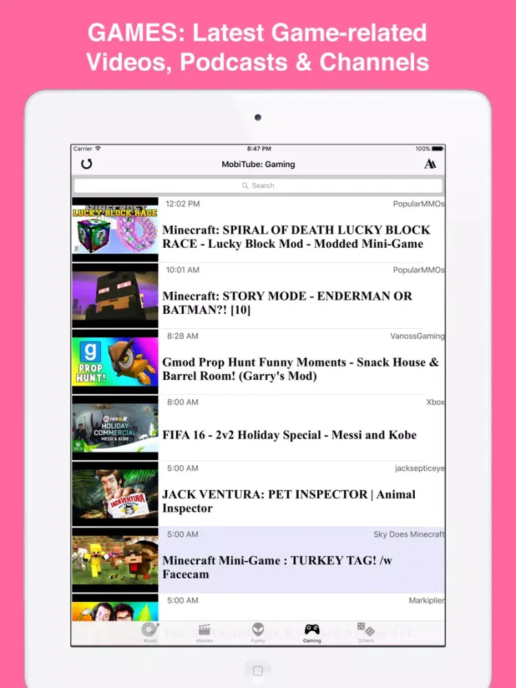 MobiTube: Best Videos on Music, Movies, Games, Funny Stuff & More! iPad  Screenshots