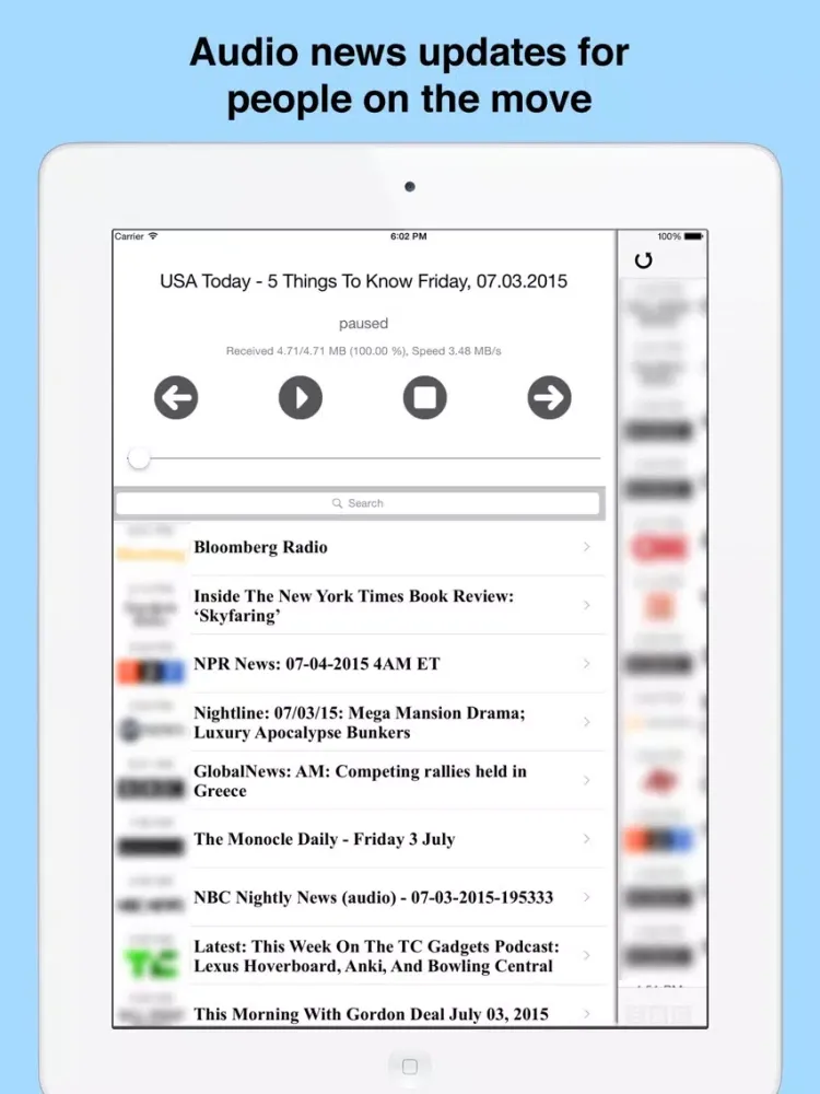 Tangkapan skrin News Run: Top Headlines & Audio News on the Go! iPad 