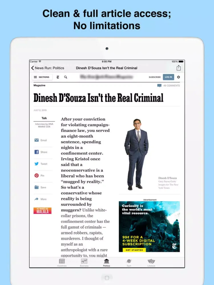 Tangkapan skrin News Run: Top Headlines & Audio News on the Go! iPad 