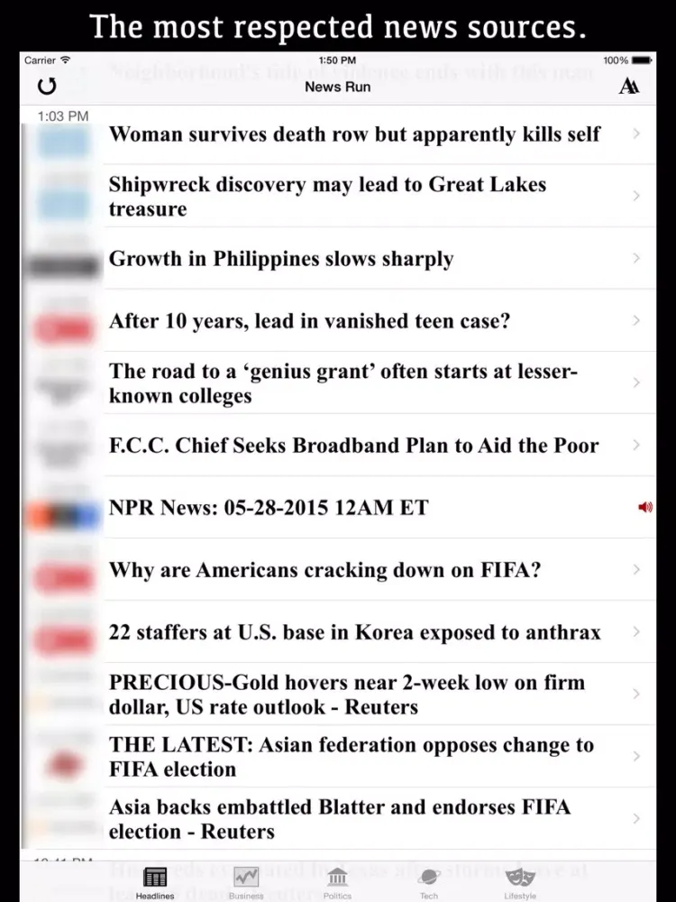 Ảnh chụp màn hình của Daily Planet One: Please download our updated app, 'News Run' instead. iPad 
