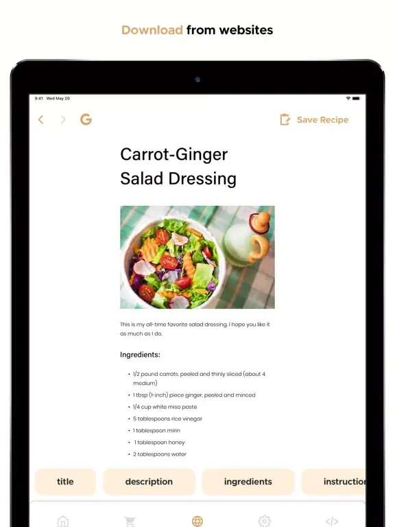 Capturas de pantalla de Avoc Recipe Manager iPad 