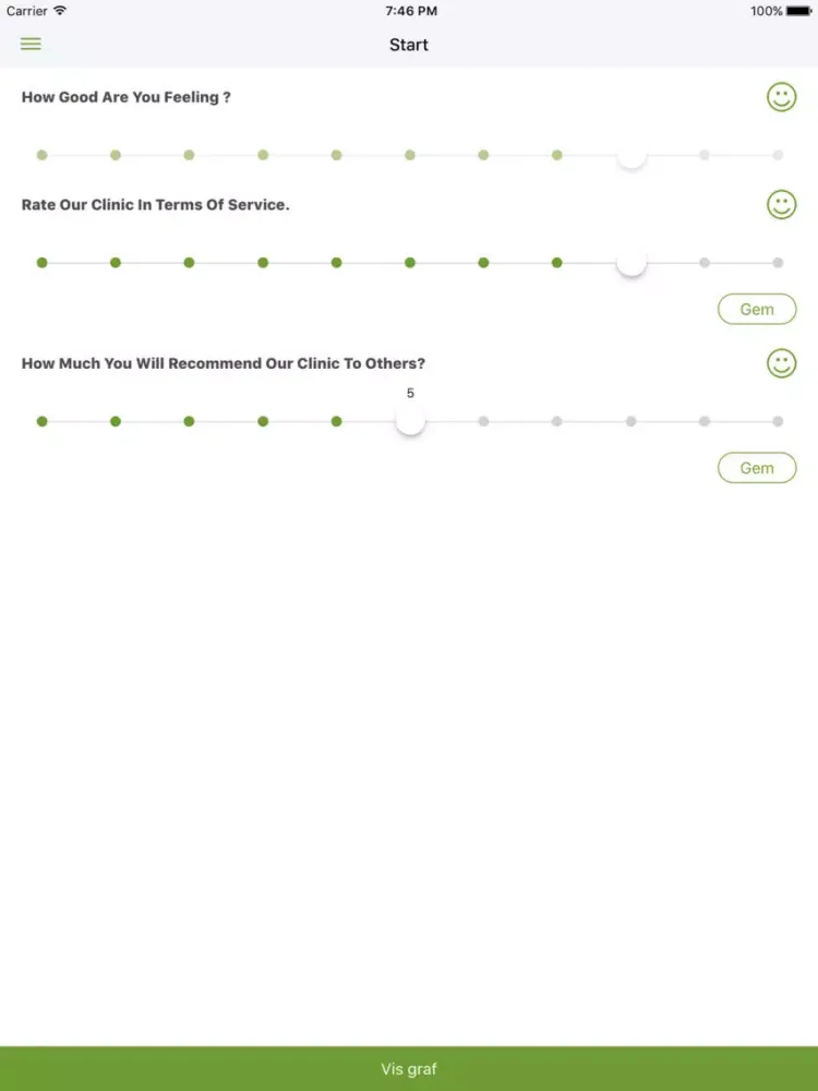 Ảnh chụp màn hình của Validi Feedback iPad 