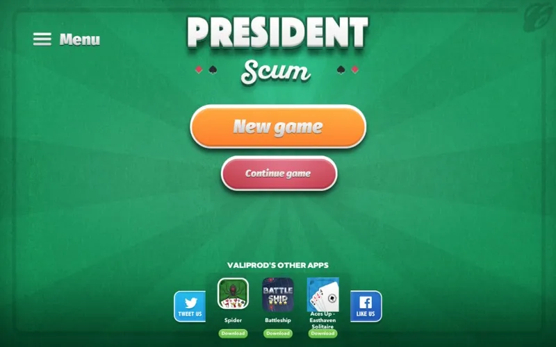 ภาพหน้าจอของ President card game
