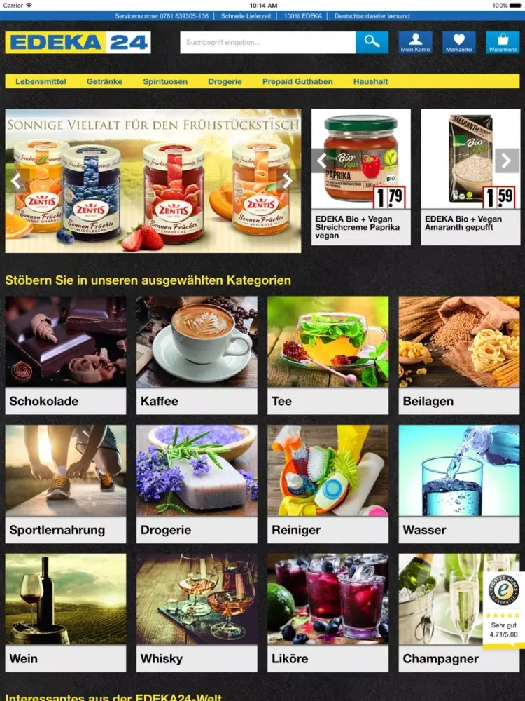 Captures d'écran de EDEKA24 | Online-Supermarkt iPad 