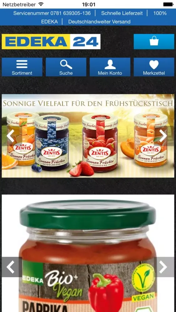 Captures d'écran de EDEKA24 | Online-Supermarkt
