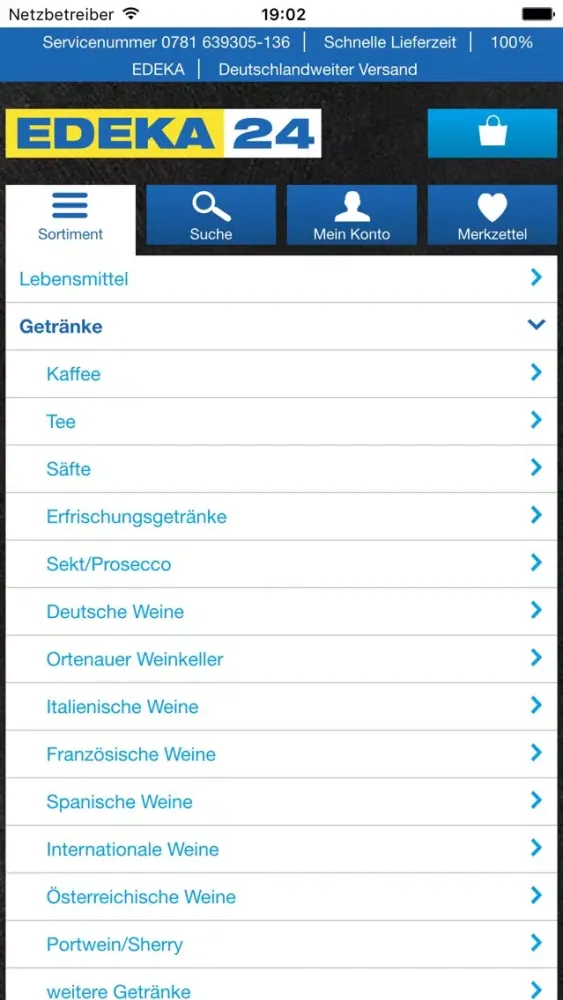 Captures d'écran de EDEKA24 | Online-Supermarkt