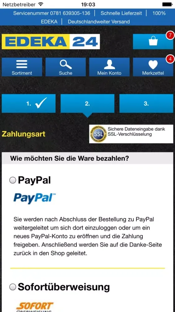 Captures d'écran de EDEKA24 | Online-Supermarkt