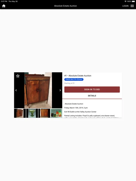 Valley Auctions iPad  스크린샷