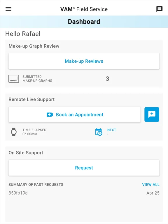 VAM Field Service App iPad  스크린샷