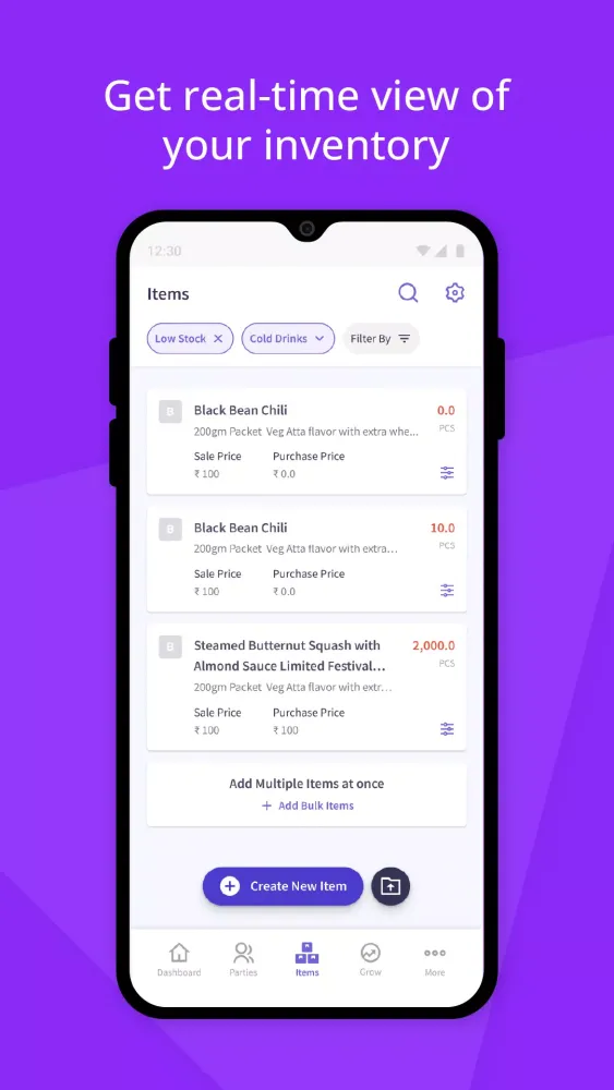 Zrzuty ekranu myBillBook Invoice Billing App