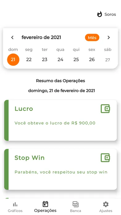 Tangkapan skrin Gerenciamento de Banca Trader