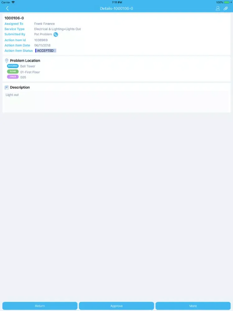 Ảnh chụp màn hình của MobilD Approval iPad 