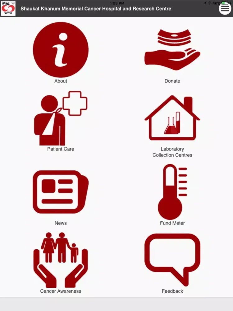 Shaukat Khanum Mobile App iPad  स्क्रीनशॉट