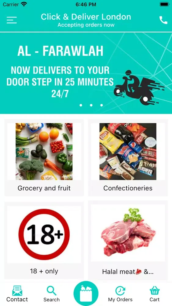 Ảnh chụp màn hình của Click and Deliver London