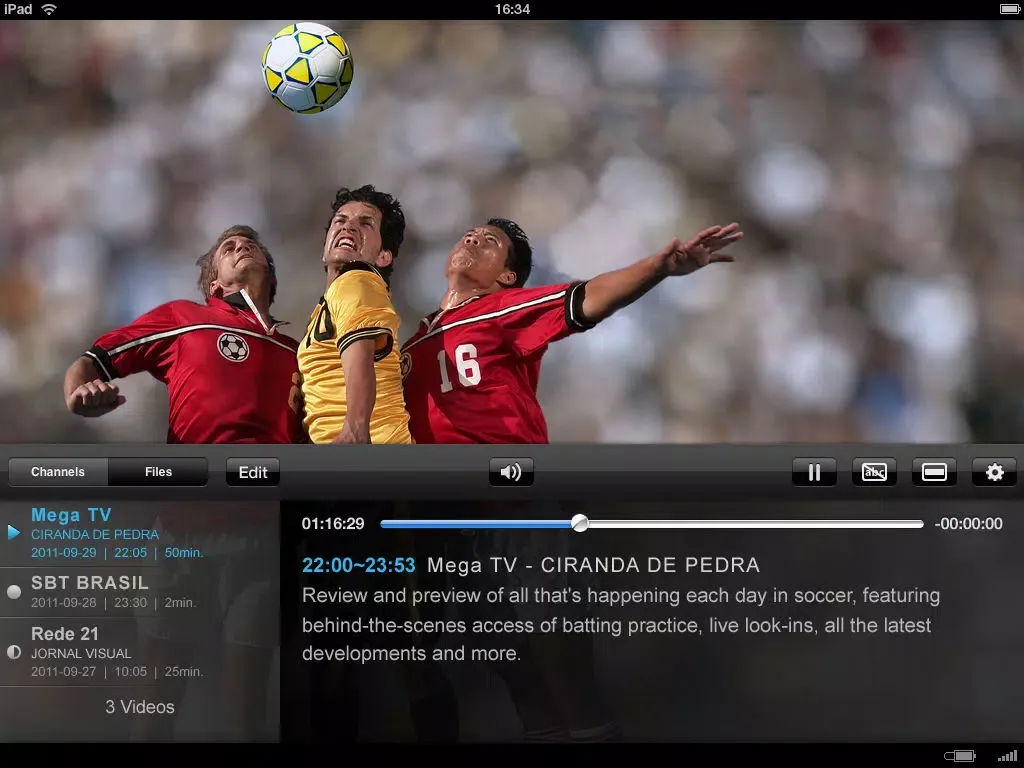 Capturas de tela do tivizen SBTVD Dongle iPad 