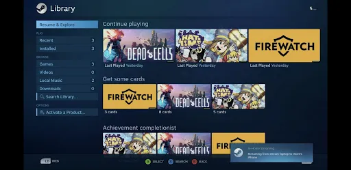 Screenshot di Steam Link