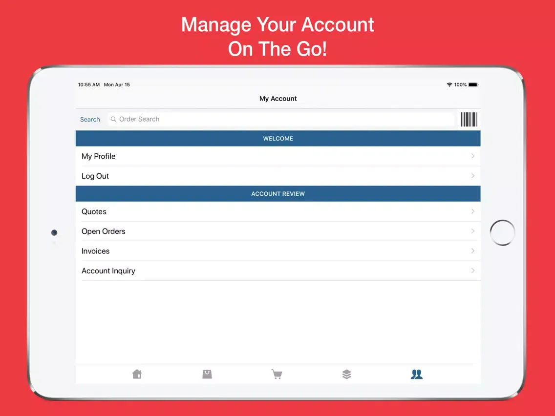 Tangkapan layar VAMAC Mobile iPad 