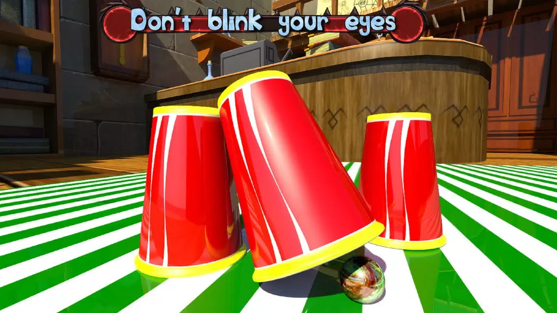 Tangkapan layar Tricky Ball Shuffle Shell Game