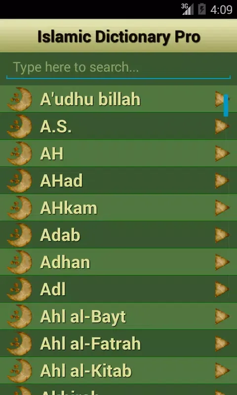 Muslim Islamic Dictionary Screenshots