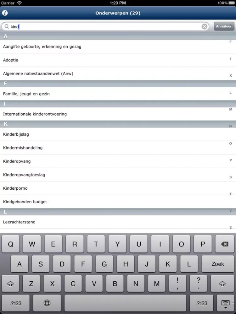 Screenshot di Rijksoverheid iPad 