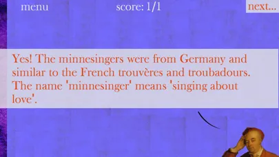 Ảnh chụp màn hình của Music History Flashcards