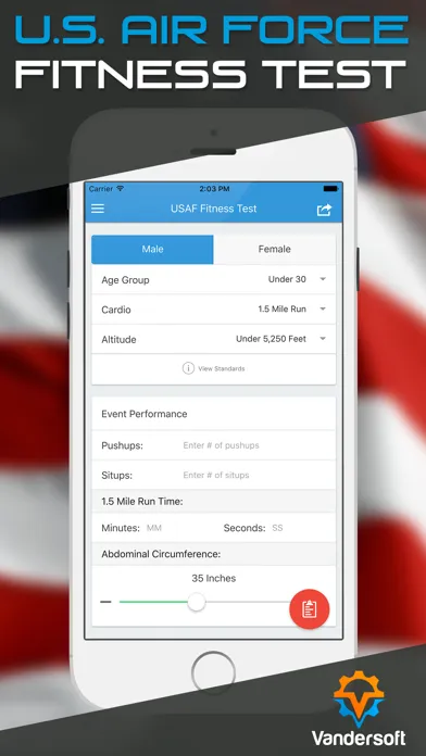 Capturas de tela do Air Force PT Test - USAF PT Calculator