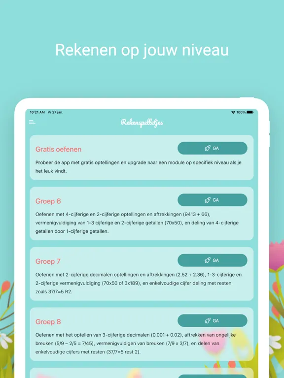 Rekenspelletjes Groep 6 7 8 iPad 应用截图